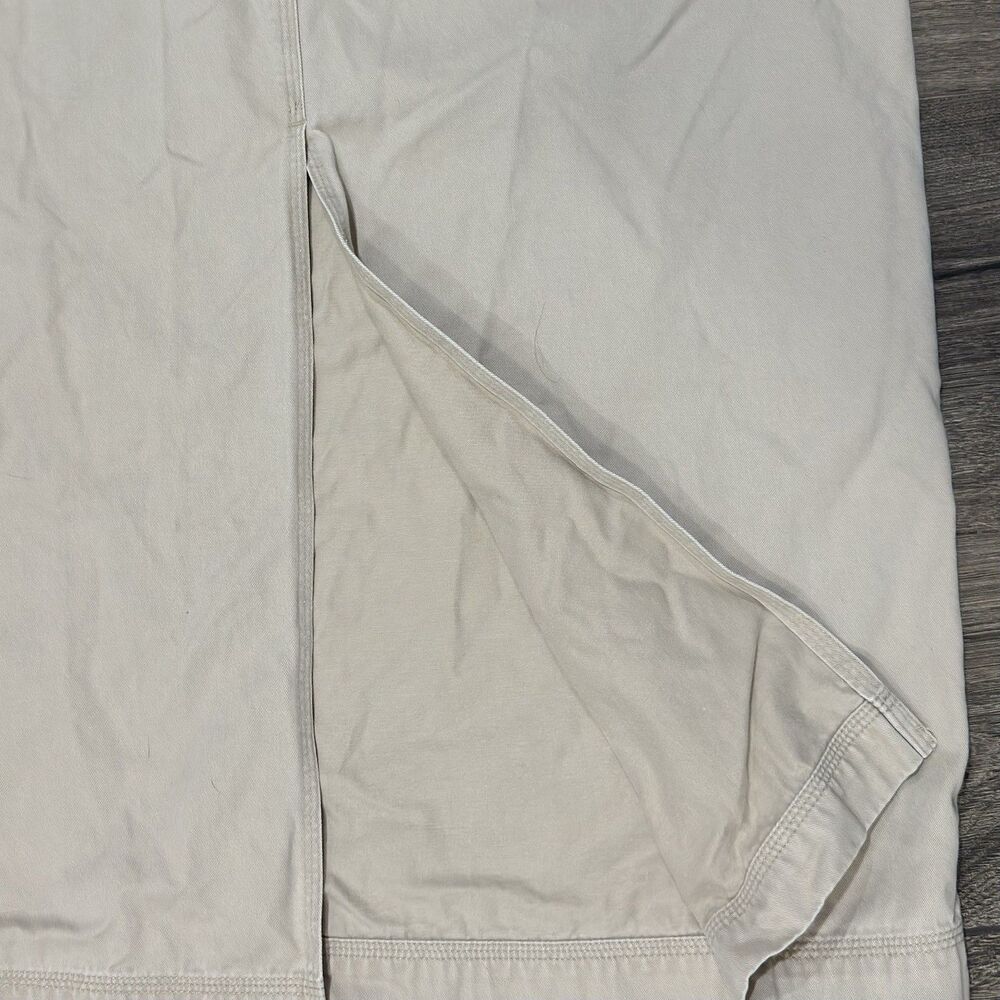 Lauren Ralph Lauren Khaki Midi Skirt Size 14 Cotton Pockets Classic Preppy - Picture 8 of 8